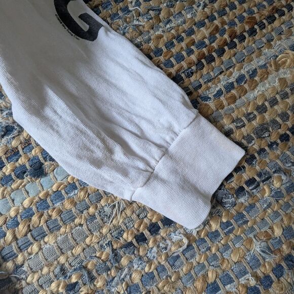 Wu Tang Clan L/S Thrashed Graphic Tee White Gildan Heavy Cotton XL Flaws - Picture 7 of 14